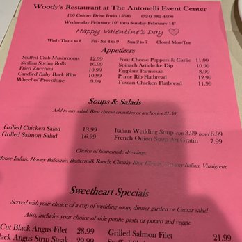 Woody's Piazza Bar - Menu - Wine Bars Near Me - Irwin, Pennsylvania Woody's Piazza Bar - Menu - Wine Bars Near Me - Irwin, Pennsylvania