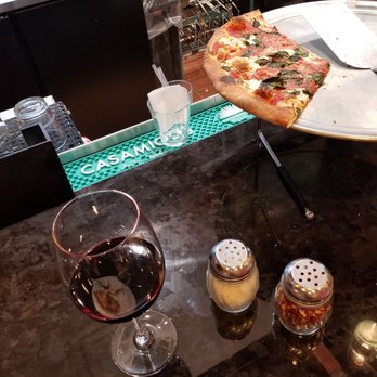 Grimaldi's - Margarita pizza & Coppola red wine - Pizza Near Me - Huntsville, Alabama