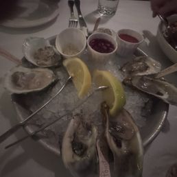 A variety of Canadian and RI oysters A variety of Canadian and RI oysters