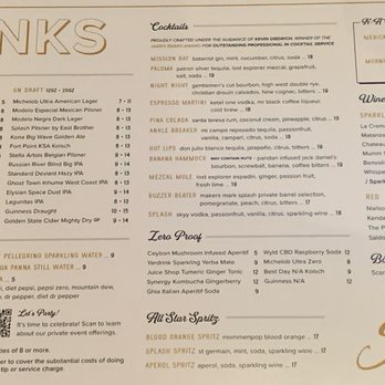 Splash - Menu - Sports Bars Near Me - San Francisco, California Splash - Menu - Sports Bars Near Me - San Francisco, California