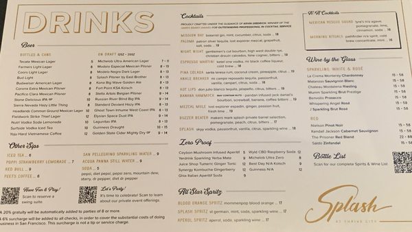 Menu photo 1 Splash San Francisco, CA Menu photo 1 Splash San Francisco, CA