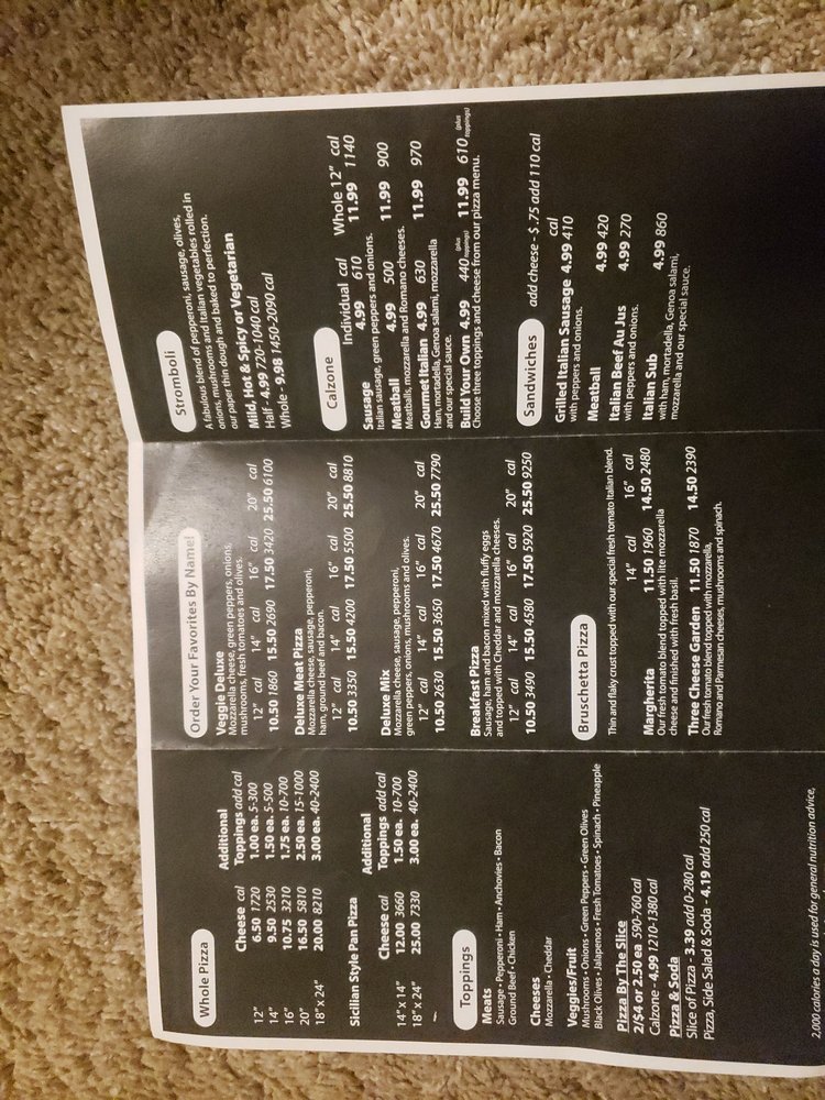 SCHNUCK’S PIZZERIA Updated September 2024 2642 Charles St, Rockford