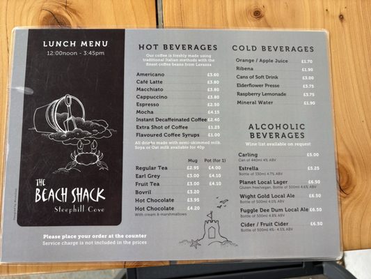 Menu photo 2 The Beach Shack Ventnor, IOW Menu photo 2 The Beach Shack Ventnor, IOW