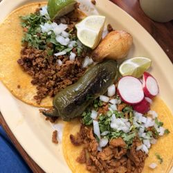 El Mariachi - Chorizo taco and seasoned pork taco. So delicious, will definitely go back soon.