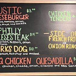 Rustic Canyon Golf Course - Grill menu
