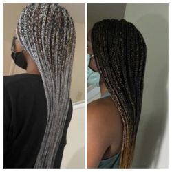Beulah African Hair Braiding - Braids of gray and gold