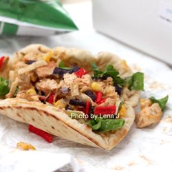 Grand Grillin - Fiesta Wrap ($9.99) - romaine, Vicki Chicken, colby-jack cheese, corn & black bean salsa, topped with tortilla strips