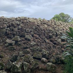 Ulupo Heiau Historic Site - Part of the wall of rocks