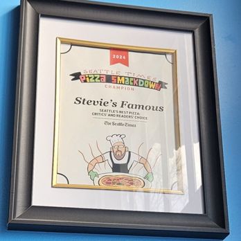 Stevie’s Famous - Critics' and Readers' Choice award - Pizza Near Me - Burien, Washington Stevie’s Famous - Critics' and Readers' Choice award - Pizza Near Me - Burien, Washington