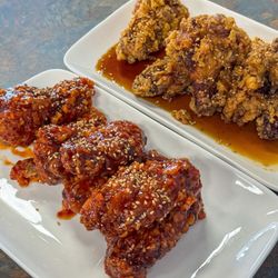 Seoul Kitchen - Yang-nyeom and dak-gang-jeong fried chicken wings.
