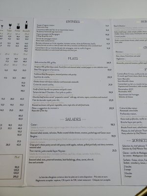 Menu photo 7 Bistrot Richelieu Paris, 01 Menu photo 7 Bistrot Richelieu Paris, 01