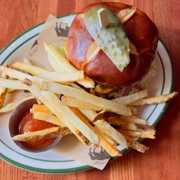 Beyond burger with fries
