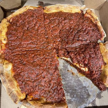 Top Hat Pizza - Deep dish meat lovers pizza - Pizza Near Me - Moline, Illinois