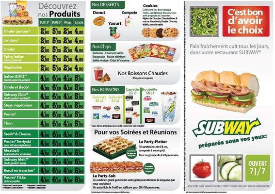 Menu photo 1 Subway Angers, 49