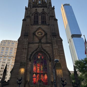 Trinity Church - Light thru the stained glass windows in early evening - Churches Near Me - New York, New York Trinity Church - Light thru the stained glass windows in early evening - Churches Near Me - New York, New York