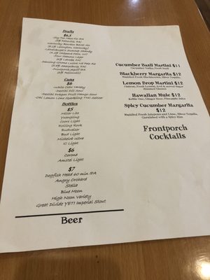 Menu photo 2 Luke & Mike's Frontporch Aspinwall, PA