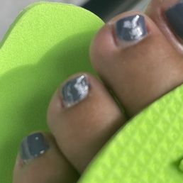 Raggedy polish and nail clean.