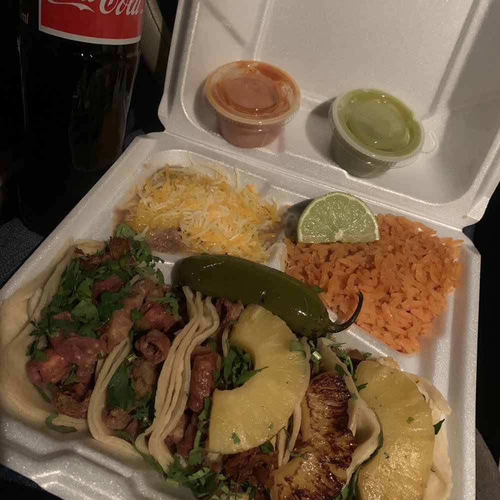 El Charro - Three Tripita Tacos and three Al Pastor tacos!! the rice and beans are always fresh! Salsa has just the right amount of sting! - Mexican Near Me - Carlsbad, New Mexico El Charro - Three Tripita Tacos and three Al Pastor tacos!! the rice and beans are always fresh! Salsa has just the right amount of sting! - Mexican Near Me - Carlsbad, New Mexico