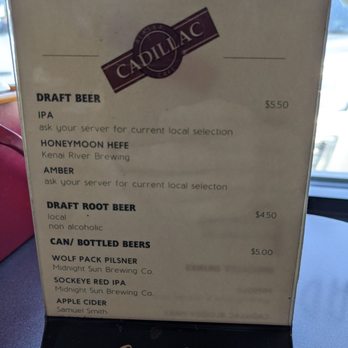Cadillac Cafe - Shockingly reasonable beer prices! - Pizza Near Me - Wasilla, Alaska