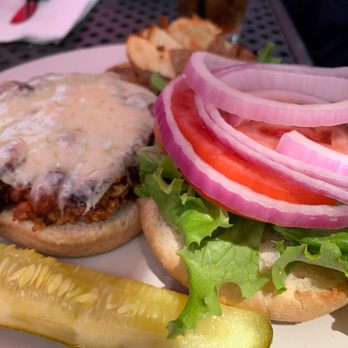 Shays Pub & Wine Bar - Black bean burger plain and simple.  Yummy! - American Near Me - Cambridge, Massachusetts