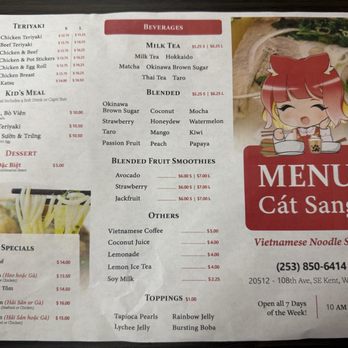 Cát Sang - Menu: Jan 2026 - Vietnamese Near Me - Kent, Washington Cát Sang - Menu: Jan 2026 - Vietnamese Near Me - Kent, Washington