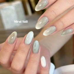 Gel-x extension /Gel overlay with nail design. Check us on Instagram : mirai_nail_lash