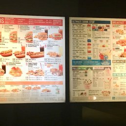 Menu board at night