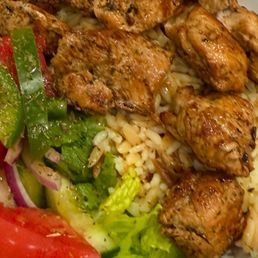 Chicken Souvlaki Platter also included pitta bread