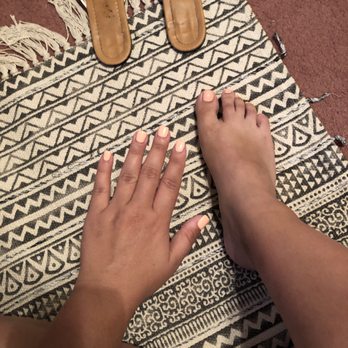 Asana Nail Spa - Toes and fingers together (gel color 619 sweet apricot) - Nail Salons Near Me - Phoenix, Arizona