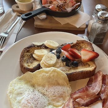 Sage Social Eatery - Chorizo skillet and brioche French toast plate - Latin American Near Me - Covina, California