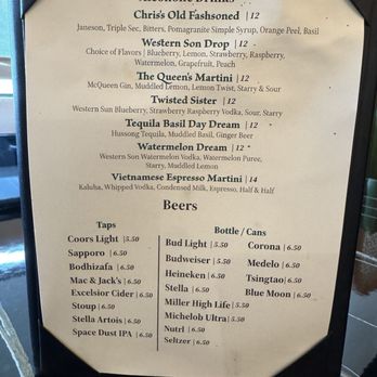 Basil Bistro - Drinks menu - Vietnamese Near Me - Lynnwood, Washington