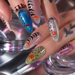 The Nail Bar - Acryclis Cat Eye Designs