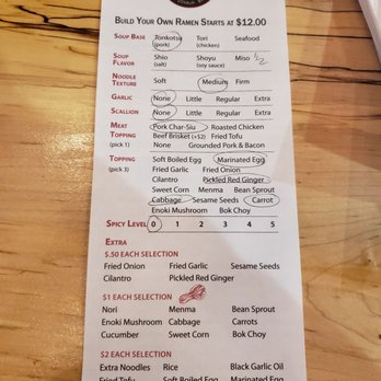 Kuma Ani - Revised build your own menu. Garlic and scallion none now, pork belly called charsiu, spice lvl 0, side rice option - Ramen Near Me - Albany, New York Kuma Ani - Revised build your own menu. Garlic and scallion none now, pork belly called charsiu, spice lvl 0, side rice option - Ramen Near Me - Albany, New York