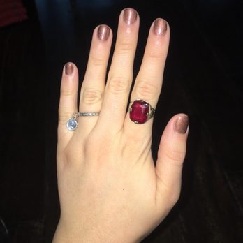 Dominic Nail Spa - Beautiful copper-y brown gel manicure by the amazing Mai - Nail Salons Near Me - Manhattan Beach, California
