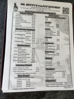Menu photo 3 Ms Betty's Kitchen Houston, TX