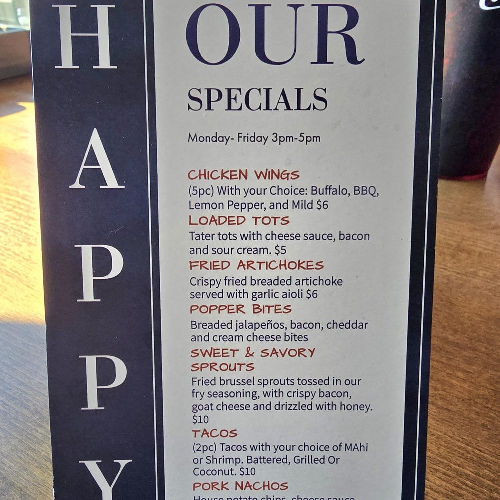 Morro Grill - Happy Hour Specials MENU -- Monday - Friday, 3pm - 5pm. - American Near Me - Morro Bay, California Morro Grill - Happy Hour Specials MENU -- Monday - Friday, 3pm - 5pm. - American Near Me - Morro Bay, California