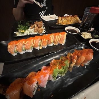 Sen Dai Sushi - Baked Scallop Roll *** (Top Right), Happy Blossom Roll (Middle), Storm Bringer Roll (Bottom) - Japanese Near Me - Milpitas, California Sen Dai Sushi - Baked Scallop Roll *** (Top Right), Happy Blossom Roll (Middle), Storm Bringer Roll (Bottom) - Japanese Near Me - Milpitas, California