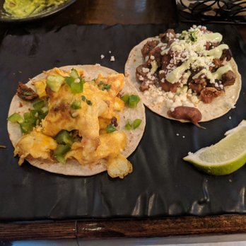 Don Taco - Egg and chorizo taco on the left, steak and bean (El gringo) on the right. Not bad, but lacking some flavor. - Mexican Near Me - Alexandria, Virginia Don Taco - Egg and chorizo taco on the left, steak and bean (El gringo) on the right. Not bad, but lacking some flavor. - Mexican Near Me - Alexandria, Virginia