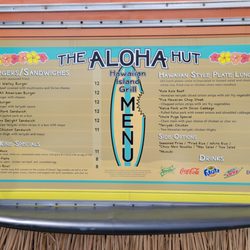 The Aloha Hut - Their menu