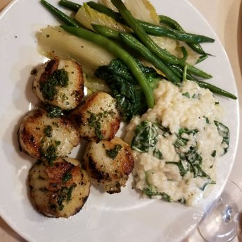 Churrasco Grill - Sea Scallops with Risotto and Veggies - New American Near Me - Lake Hiawatha, New Jersey Churrasco Grill - Sea Scallops with Risotto and Veggies - New American Near Me - Lake Hiawatha, New Jersey