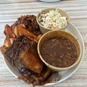 Southern Luv - 3 meats with 2 sides, baked bbq beans and Cole slaw. - Breakfast & Brunch Near Me - Tampa, Florida Southern Luv - 3 meats with 2 sides, baked bbq beans and Cole slaw. - Breakfast & Brunch Near Me - Tampa, Florida