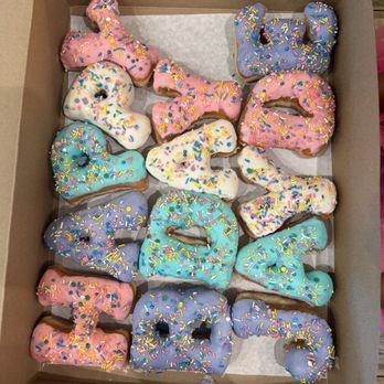 Granny's Donuts - Custom Birthday Donuts! I called the store and requested a set. They were super easy to work with! Donuts look so cute! - Donuts Near Me - Lakewood, California