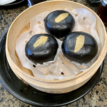 Brochette Dumpling - 15. Black goldenSteamed Bun with Custard & Egg Yolk Filling (3 Pieces) - Dim Sum Near Me - San Francisco, California