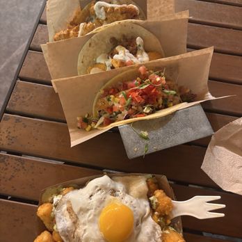 Velvet Taco - Crisp Tots & Sunny Egg*(GF), Spicy Tikka Chicken Fried Paneer Grilled Salmon - Tacos Near Me - The Woodlands, Texas Velvet Taco - Crisp Tots & Sunny Egg*(GF), Spicy Tikka Chicken Fried Paneer Grilled Salmon - Tacos Near Me - The Woodlands, Texas