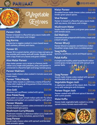 Menu photo 1 Parijaat Restaurant and Bar Cincinnati, OH