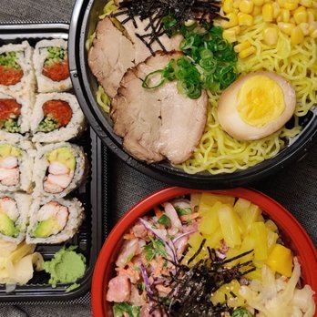 Poke One - Chashu ramen, poke bowl, California and spicy tuna rolls. All winners - Seafood Near Me - San Bruno, California Poke One - Chashu ramen, poke bowl, California and spicy tuna rolls. All winners - Seafood Near Me - San Bruno, California