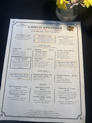 Menu photo 1 Tapas Terra Palm City, FL