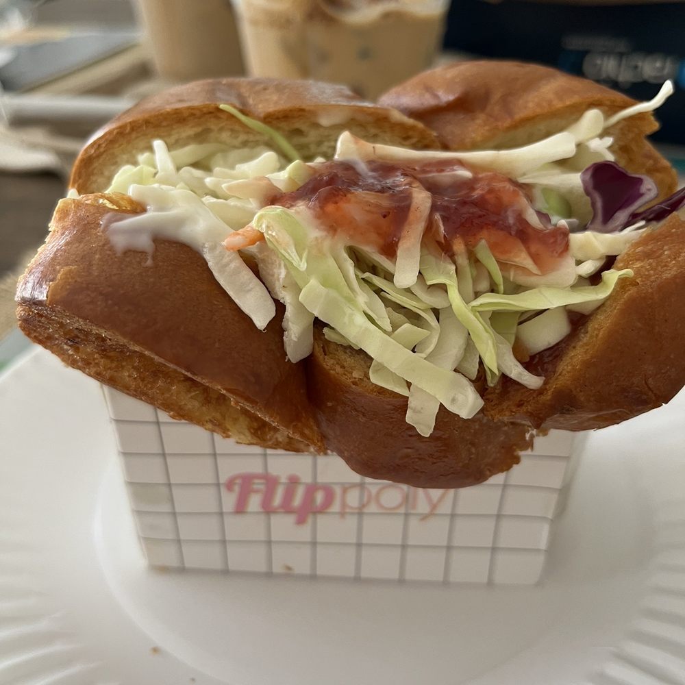 Flippoly - Korean Street Style with no cheese (cabbage, egg, ham, mayo, strawberry jam) - Sandwiches Near Me - Irvine, California