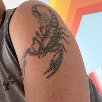Lucky Dog Tattoo - Progression of Scorpion, cover-up of old Tattoo - Tattoo Near Me - Seaside, Oregon Lucky Dog Tattoo - Progression of Scorpion, cover-up of old Tattoo - Tattoo Near Me - Seaside, Oregon