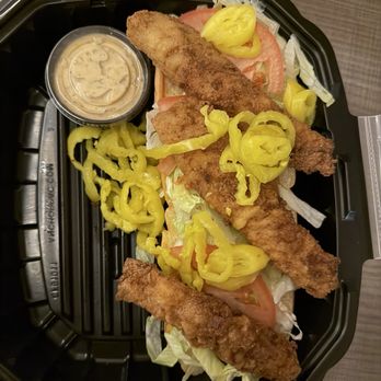 Scottie's On The River - The Po' Boys (Cod) $13.99 (5/5) I got a side salad instead of fries - Seafood Near Me - Chattanooga, Tennessee Scottie's On The River - The Po' Boys (Cod) $13.99 (5/5) I got a side salad instead of fries - Seafood Near Me - Chattanooga, Tennessee